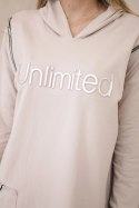 Sukienka z napisem unlimited beżowa  