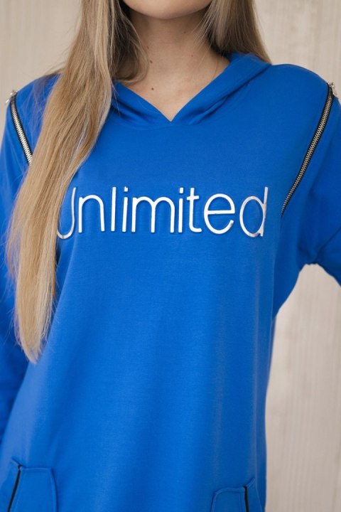 Sukienka z napisem unlimited chabrowa  