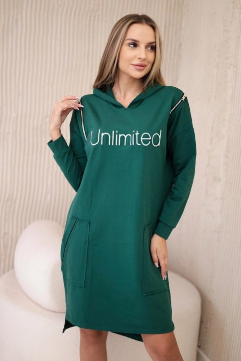 Sukienka z napisem unlimited zielona  