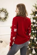 Sweter motywem świątecznym czerwony  