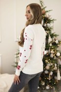Sweter motywem świątecznym ecru  