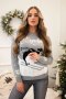 Sweter motywem świątecznym szary  
