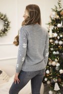 Sweter motywem świątecznym szary  