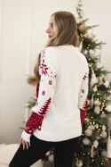 Sweter świąteczny z Mikołajem ecru  