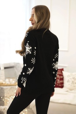 Sweter świąteczny z bałwanem czarny  