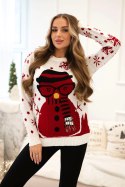 Sweter świąteczny z bałwanem ecru  