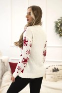 Sweter świąteczny z bałwanem ecru  
