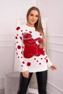 Sweter świąteczny z bałwankami ecru  
