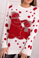 Sweter świąteczny z bałwankami ecru  