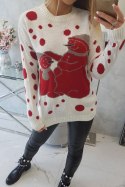 Sweter świąteczny z bałwankami ecru  