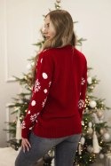 Sweter świąteczny z misiem czerwony  