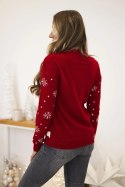Sweter świąteczny z napisem czerwony  