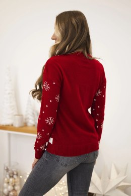 Sweter świąteczny z napisem czerwony  
