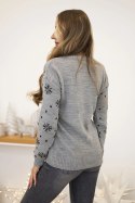 Sweter świąteczny z napisem szary  
