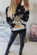 Sweter świąteczny z reniferem czarny  