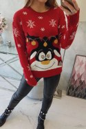 Sweter świąteczny z reniferem czerwony  