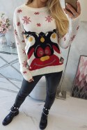 Sweter świąteczny z reniferem ecru  