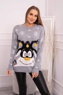 Sweter świąteczny z reniferem szary  