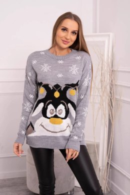 Sweter świąteczny z reniferem szary  