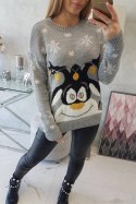 Sweter świąteczny z reniferem szary  