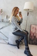 Sweter świąteczny z reniferem szary  