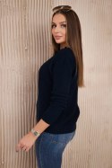 Sweter z dekoltem V granatowy  