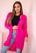 Sweter z geometrycznym wzorem różowy neon  