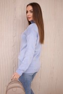 Sweter z wywijanym golfem niebieski  