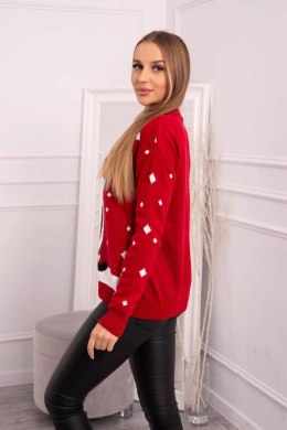 Sweter ze Świętym Mikołajem czerwony  