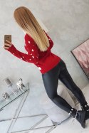 Sweter ze Świętym Mikołajem czerwony  
