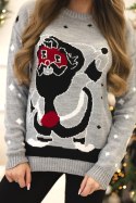 Sweter ze Świętym Mikołajem szary  