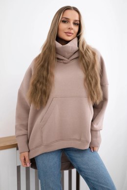 Bluza ocieplana oversize ciemno beżowa  