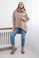 Bluza ocieplana oversize ciemno beżowa  