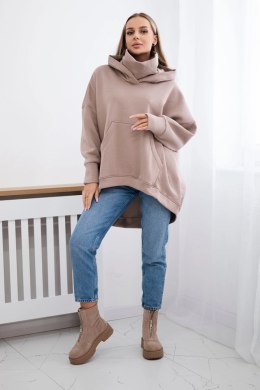Bluza ocieplana oversize ciemno beżowa  