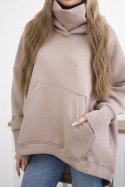 Bluza ocieplana oversize ciemno beżowa  