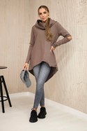 Bluza ocieplana z dłuższym tyłem mocca  