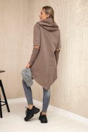 Bluza ocieplana z dłuższym tyłem mocca  