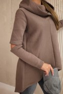 Bluza ocieplana z dłuższym tyłem mocca  