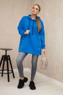 Bluza ocieplana z napami chabrowa  