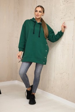 Bluza ocieplana z napami ciemno zielona  