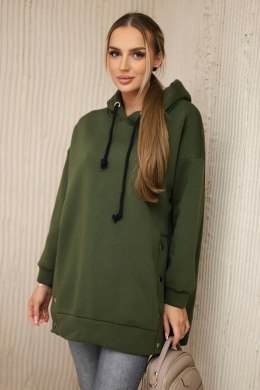 Bluza ocieplana z napami khaki  