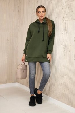 Bluza ocieplana z napami khaki  