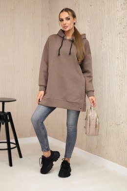 Bluza ocieplana z napami mocca  