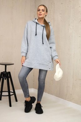Bluza ocieplana z napami szara  