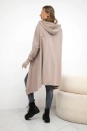 Bluza rozkloszowana u dołu ciemno beżowa  