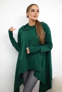 Bluza rozkloszowana u dołu ciemno zielona  