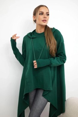 Bluza rozkloszowana u dołu ciemno zielona  