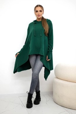 Bluza rozkloszowana u dołu ciemno zielona  