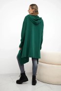 Bluza rozkloszowana u dołu ciemno zielona  