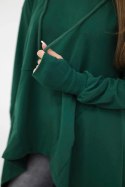 Bluza rozkloszowana u dołu ciemno zielona  